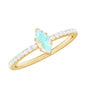 Certified Real Marquise Ethiopian Opal Promise Ring with Diamond