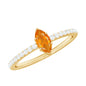 0.3 Carat Fire Opal Marquise Engagement Ring with Diamond