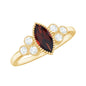 Natural 0.7 Carat Garnet Marquise Engagement Ring with Diamond