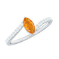 Bypass Engagement Ring with 0.3 Carat Fire Opal and Diamond