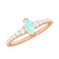 Certified Marquise Opalescent Promise Ring with Real Diamond