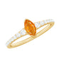 0.3 Carat Marquise Fire Opal Engagement Ring with Diamond