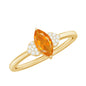 Marquise Solitaire Fire Opal Engagement Ring with Diamond