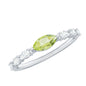 0.75 Carat Peridot East West Ring with Diamond Accent