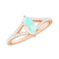 Natural Opal Marquise Engagement Ring with Diamond Split Shank