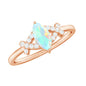 Natural Marquise Opal Diamond Engagement Ring with Certificate