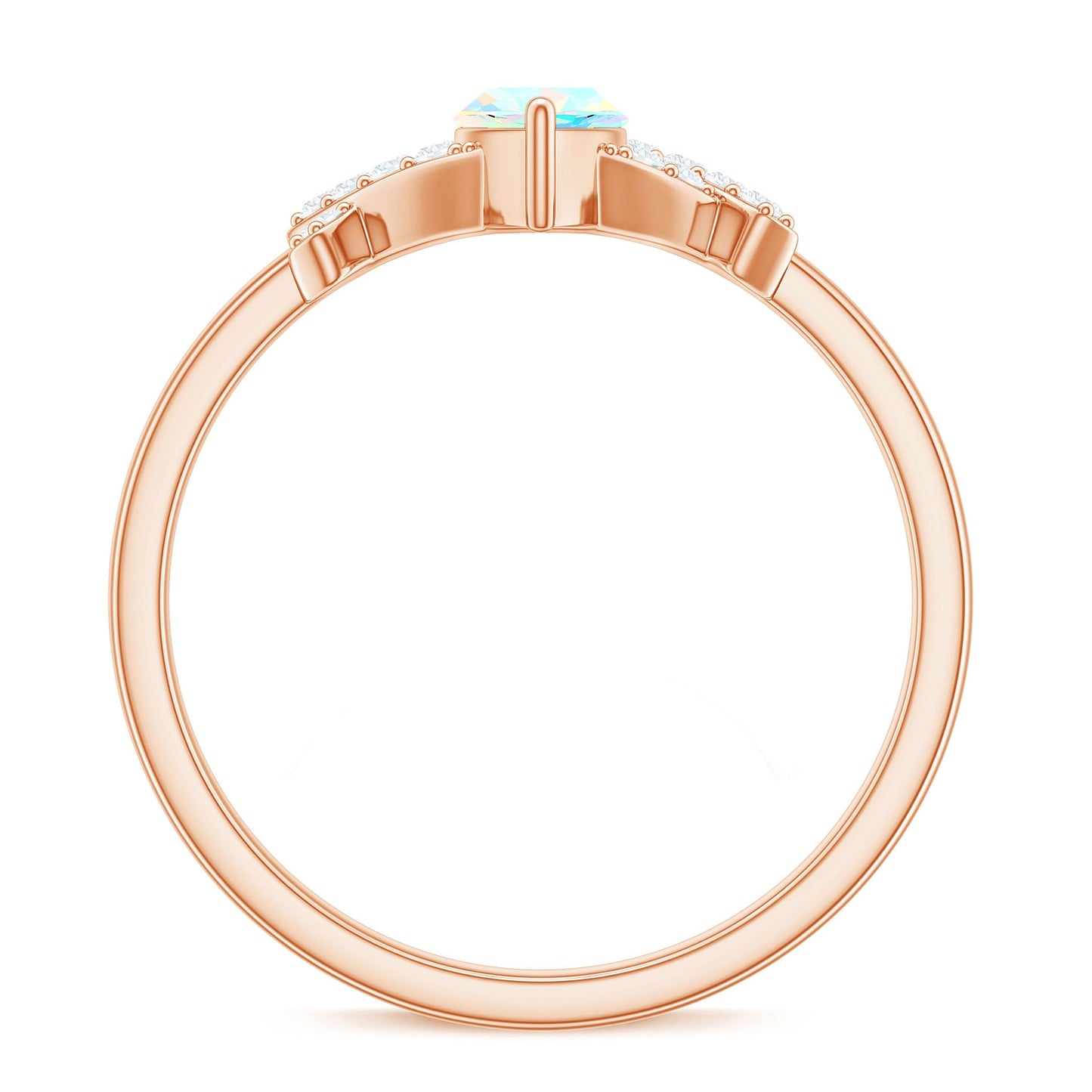 Natural Marquise Opal Diamond Engagement Ring with Certificate