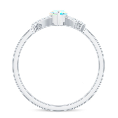 Natural Marquise Opal Diamond Engagement Ring with Certificate