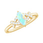 Natural Marquise Opal Diamond Engagement Ring with Certificate