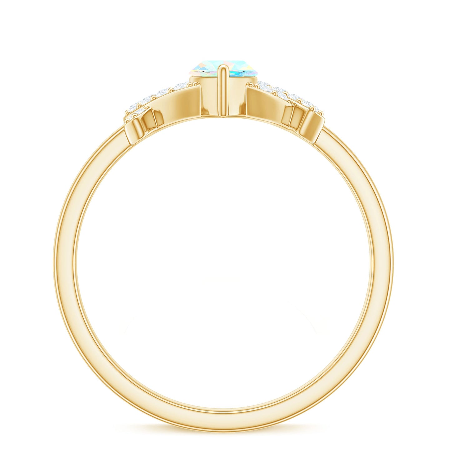 Natural Marquise Opal Diamond Engagement Ring with Certificate