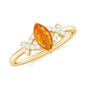 0.3 Carat Fire Opal Marquise Solitaire Ring with Diamond