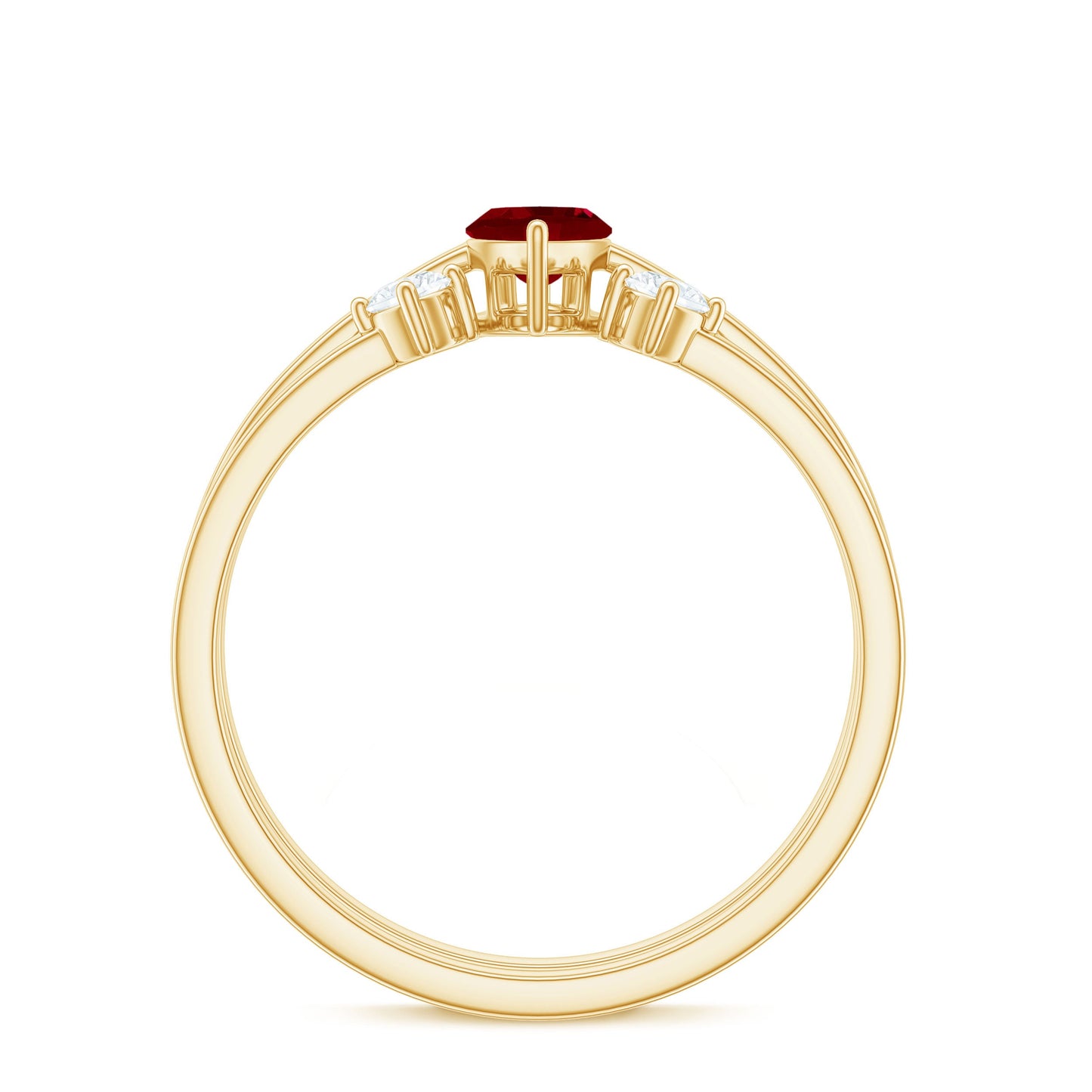 Certified Marquise Ruby Solitaire Wedding Ring Set with Diamond
