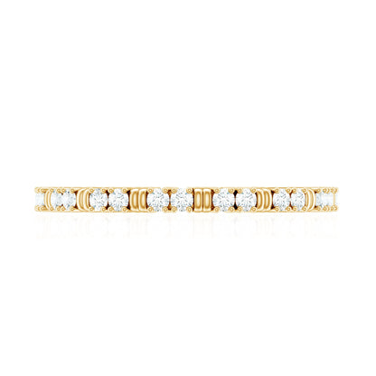 Minimalist Stackable Eternity Ring with Moissanite