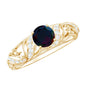 Natural Black Opal Vintage Inspired Engagement Ring