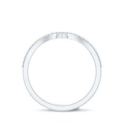 Moissanite Chevron Wedding Ring with Certificate