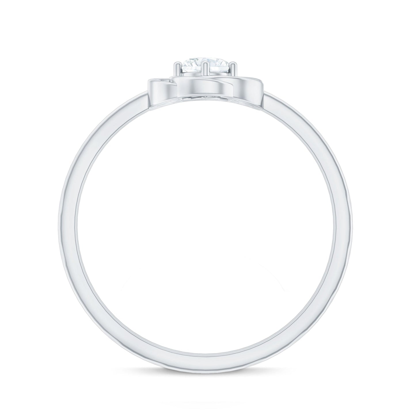 Solitaire Lab Grown Diamond Flower Promise Ring with Certificate