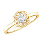 Solitaire Lab Grown Diamond Flower Promise Ring with Certificate