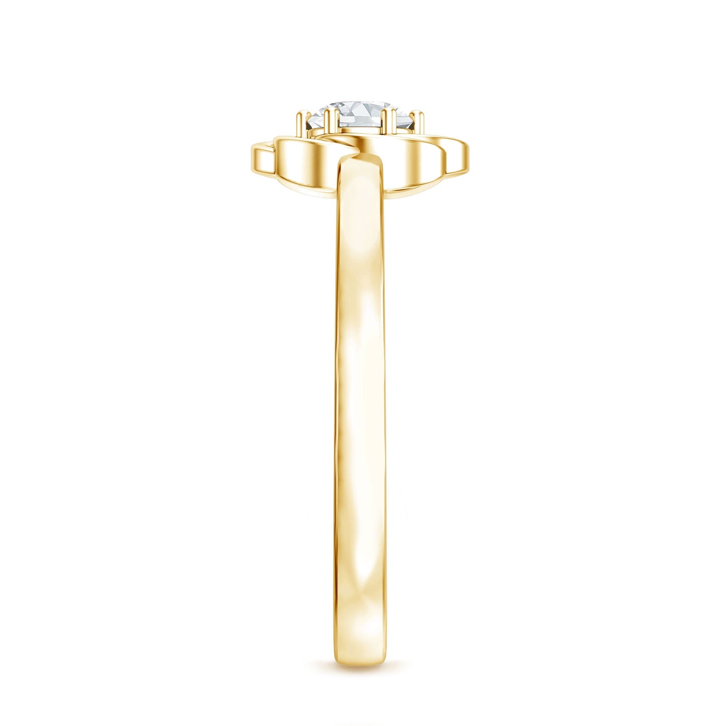 Solitaire Lab Grown Diamond Flower Promise Ring with Certificate