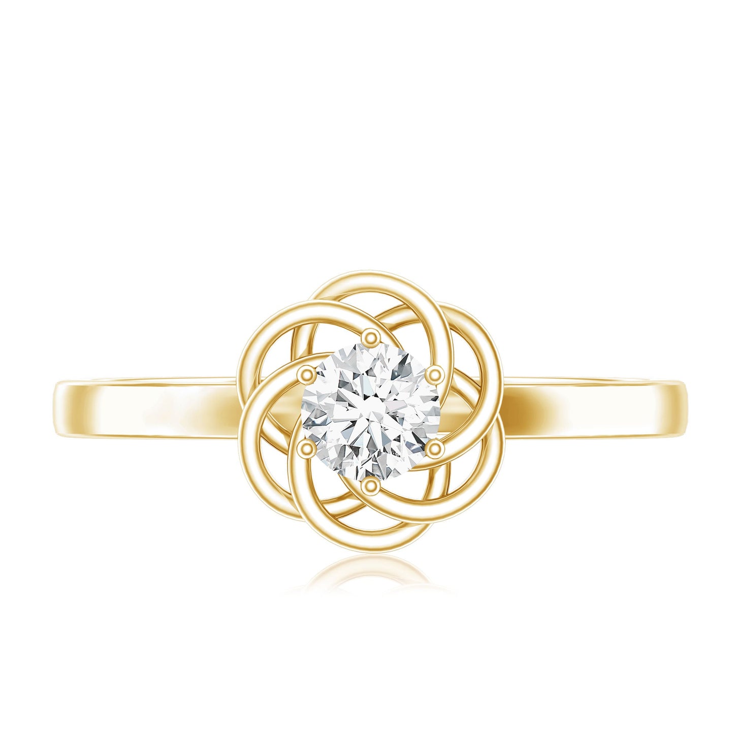 Solitaire Lab Grown Diamond Flower Promise Ring with Certificate