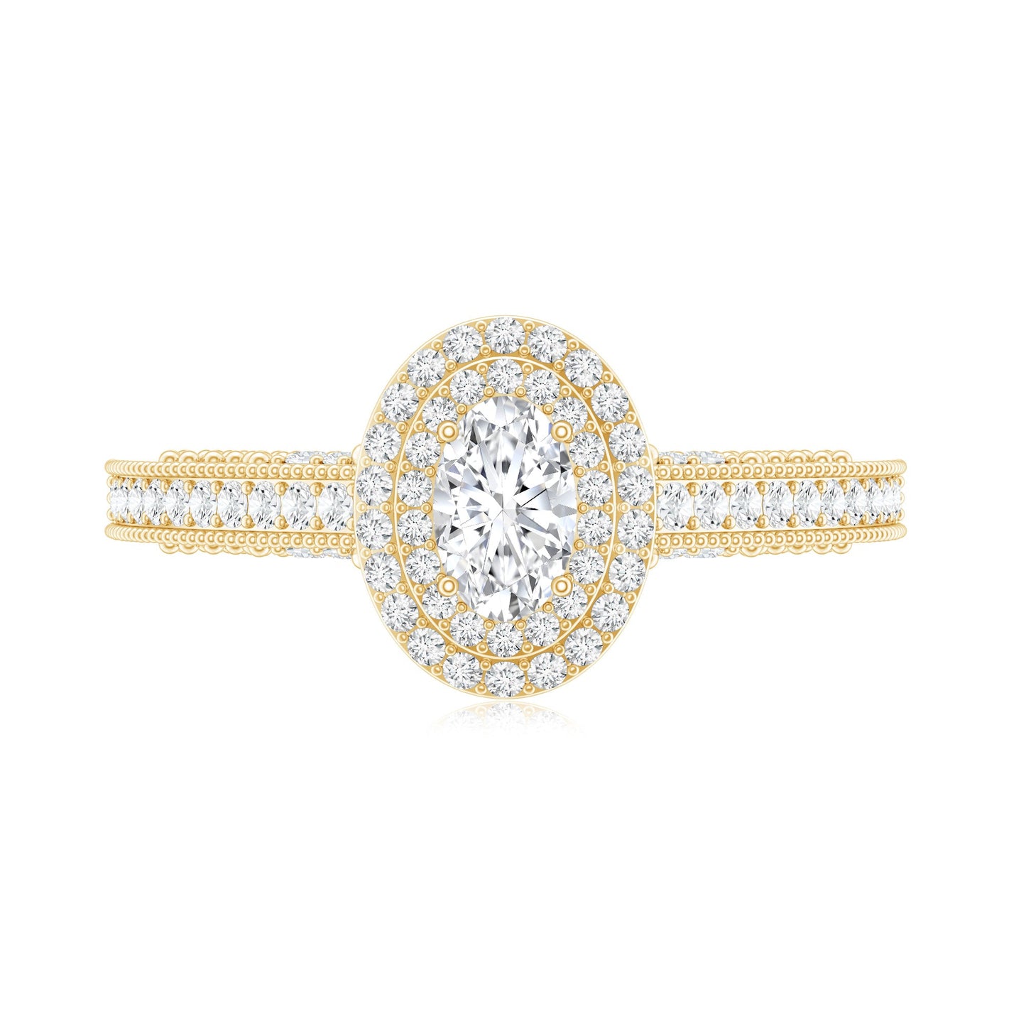 Vintage Inspired Lab Grown Diamond Double Halo Engagement Ring