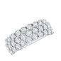 3 Row Lab Grown Diamond Wide Wedding Band with Certificate