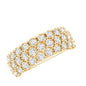 3 Row Lab Grown Diamond Wide Wedding Band with Certificate