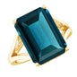 8 Carat Lab Grown London Blue Topaz Emerald Cut Engagement Ring in Silver