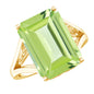 8 Carat Lab Created Peridot Emerald Cut Engagement Ring with Split Shank
