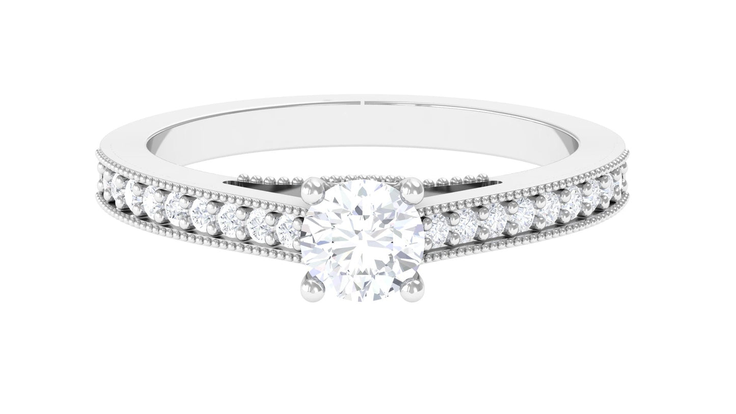 Natural Diamond Promise Ring with Hidden Heart