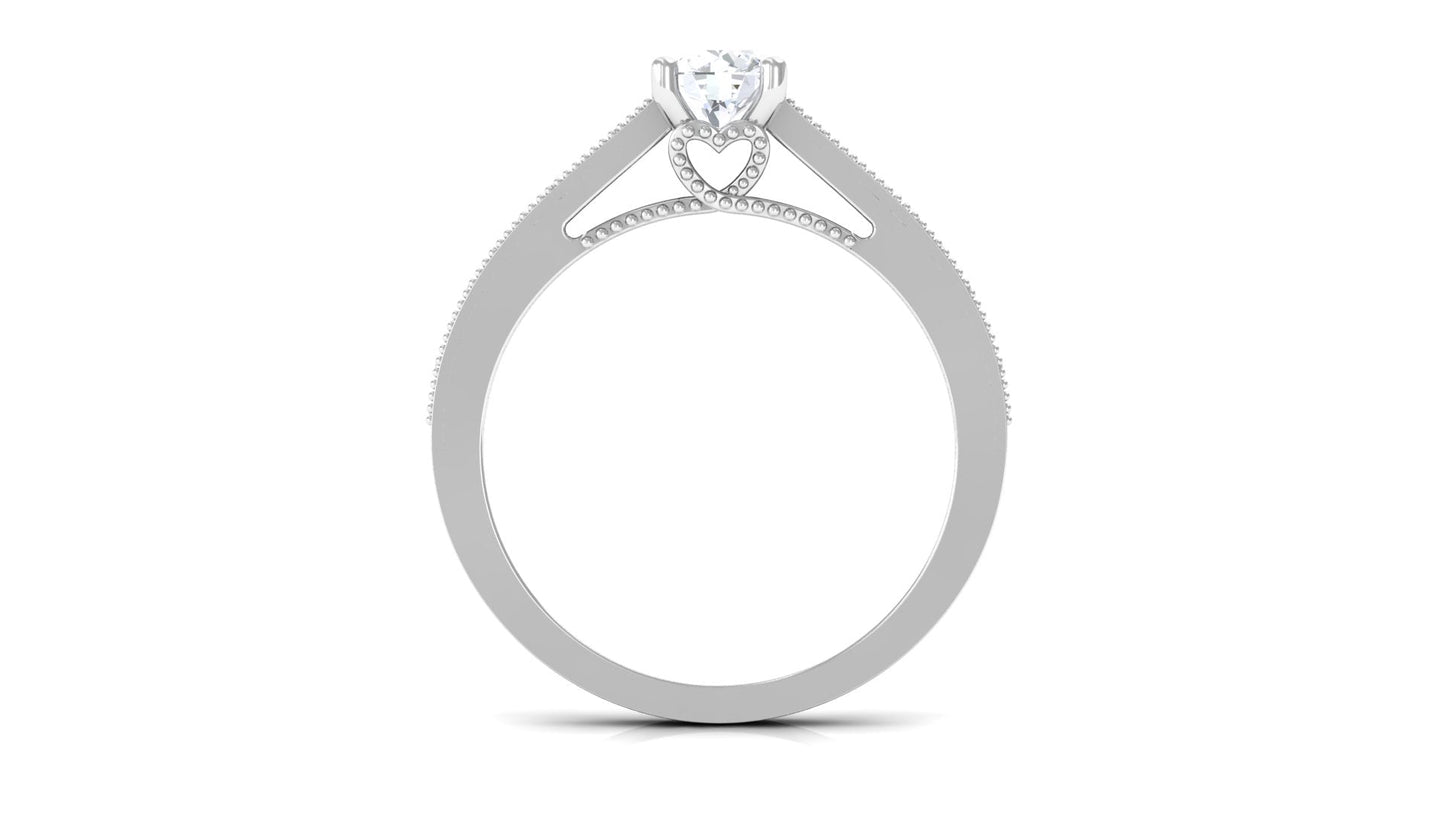 Natural Diamond Promise Ring with Hidden Heart