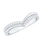 Pave Set Round Cut Natural Diamond Chevron Ring