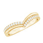 Pave Set Round Cut Natural Diamond Chevron Ring