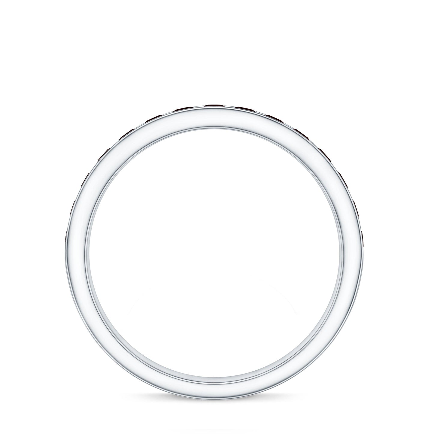 Certified Real Garnet Half Eternity Ring in Channel Setting