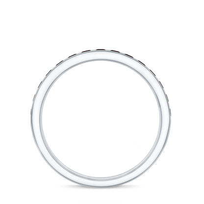 Certified Real Garnet Half Eternity Ring in Channel Setting