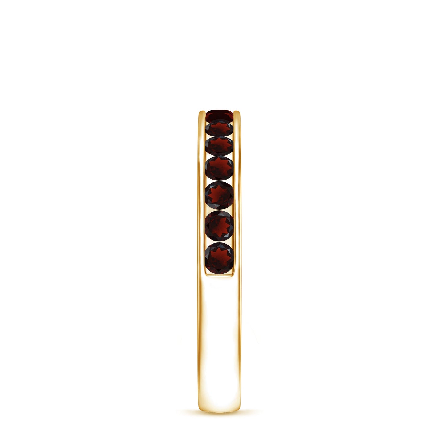 Certified Real Garnet Half Eternity Ring in Channel Setting