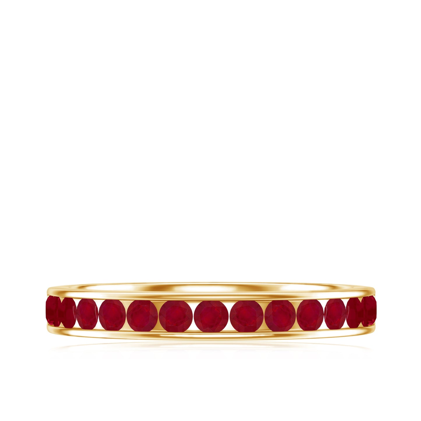 Natural Ruby Half Eternity Anniversary Ring in Channel Set