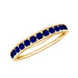 Natural Blue Sapphire Half Eternity Stackable Ring for Women