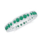 Natural Emerald Eternity Wedding Band with Milgrain Detail