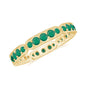 Natural Emerald Eternity Wedding Band with Milgrain Detail