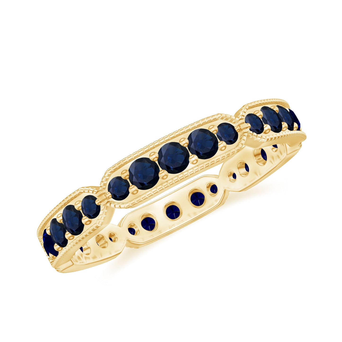 Real Blue Sapphire Eternity Ring for Women