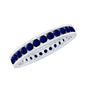 Natural Blue Sapphire Eternity Stackable Ring for Women