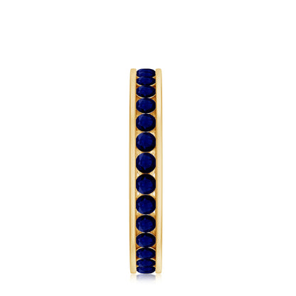 Natural Blue Sapphire Eternity Stackable Ring for Women