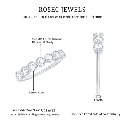 Certified Diamond Anniversary Band in Bezel Setting