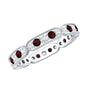 Vintage Inspired Garnet Eternity Ring with Diamond