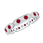 Real Ruby Diamond Eternity Ring for Anniversary