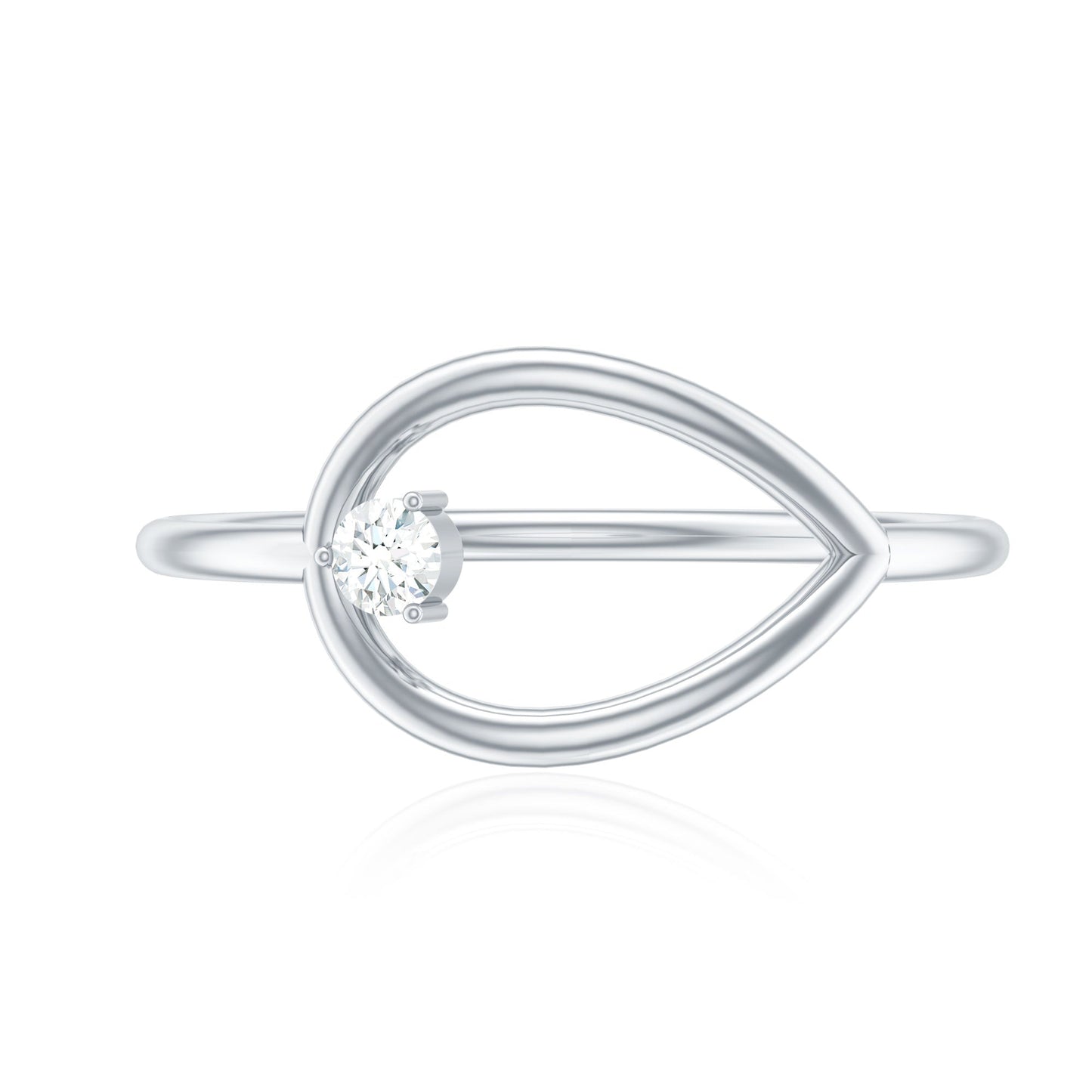 Diamond Open Teardrop Ring in Prong Setting