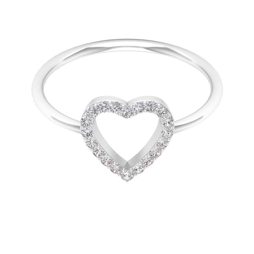 Certified Real Diamond Heart Promise Ring for Engagement