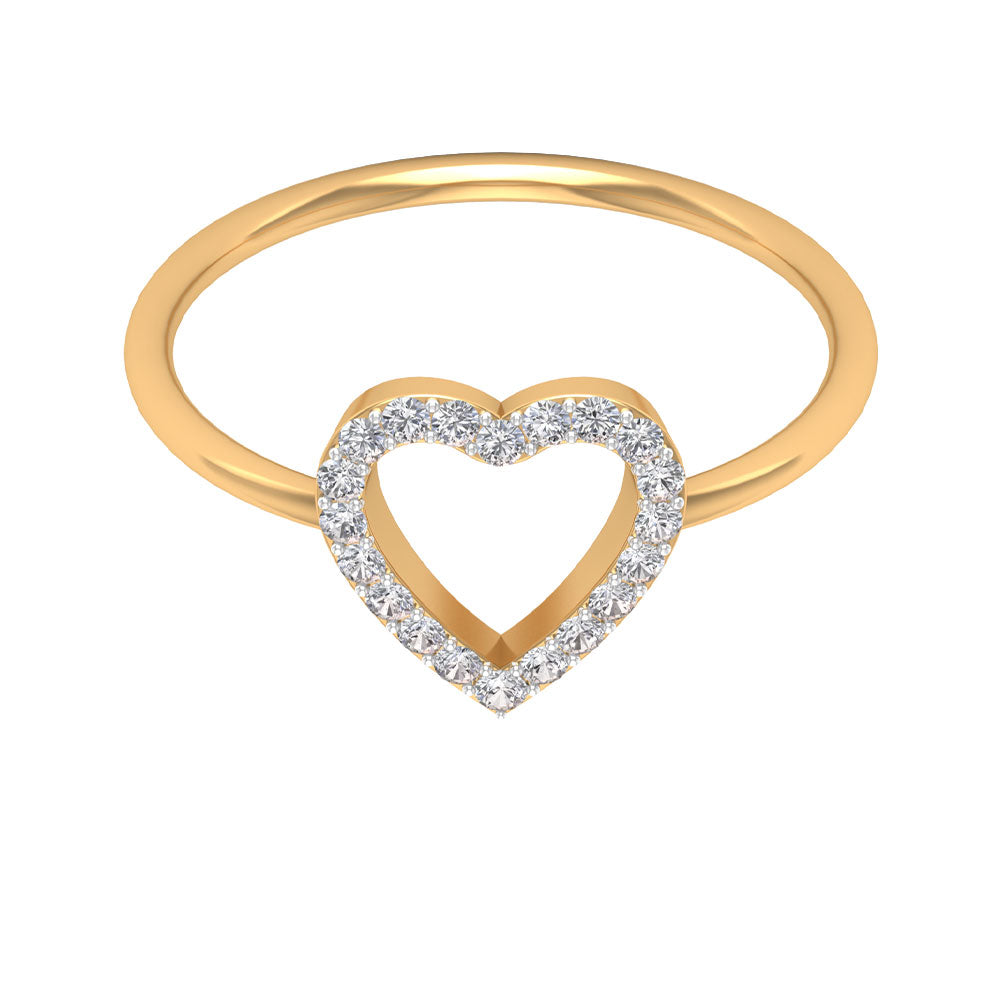 Certified Real Diamond Heart Promise Ring for Engagement