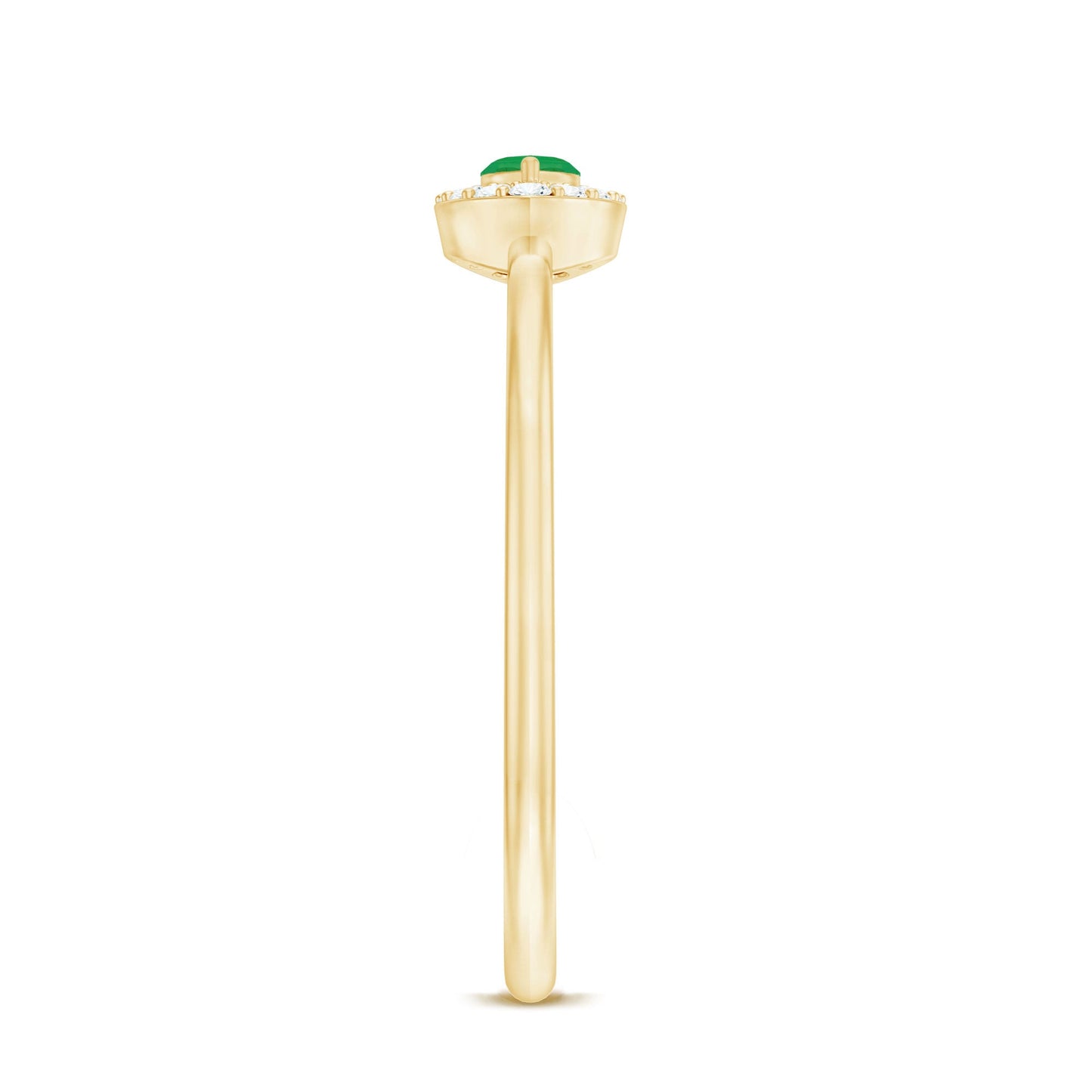 Marquise Emerald East West Promise Ring with Diamond Halo