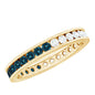 London Blue Topaz and Moissanite Eternity Ring With Certificate